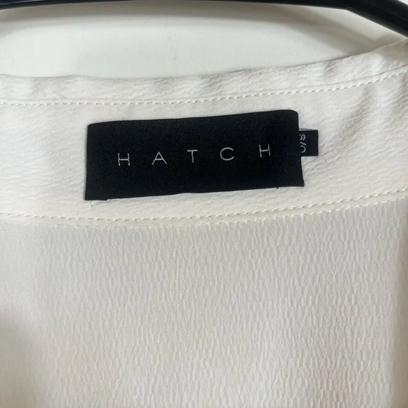 HATCH The Notched Blouse Cream One Size Deep VNeck Dolman Elbow Sleeve Maternity - Picture 6 of 8